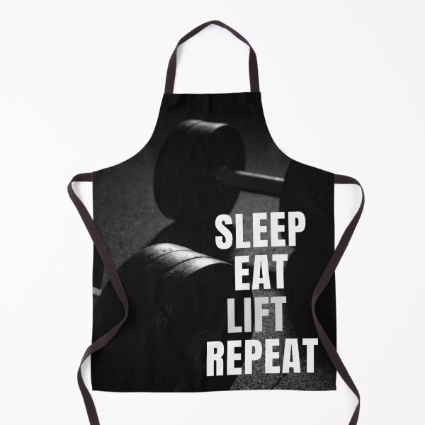 Item preview, Sleep, Eat, Lift, Repeat - Dumbbells on Floor, Black and White designed and sold by JellyBeenzz.