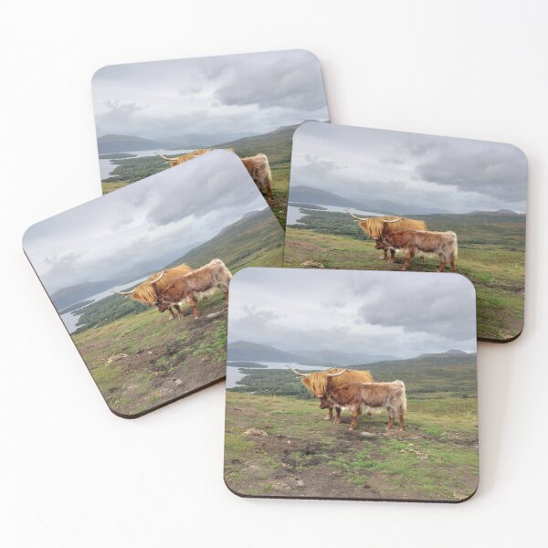 Item preview, Highland cows Conic Hill Loch Lommond background Scotland designed and sold by Scottish Photography .