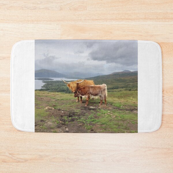 Item preview, Highland cows Conic Hill Loch Lommond background Scotland designed and sold by Scottish Photography .