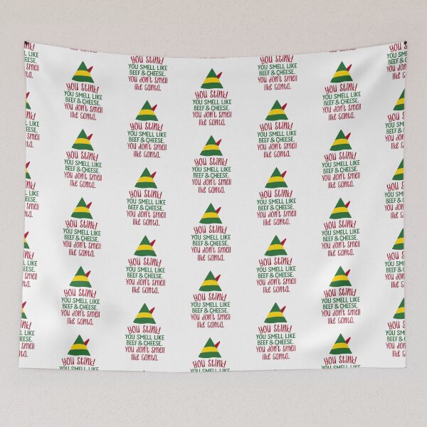 Item preview, You Stink! You Smell Like Beef & Cheese Buddy the Elf Sticker | Holiday Elf Art designed and sold by SLAG-Creative.