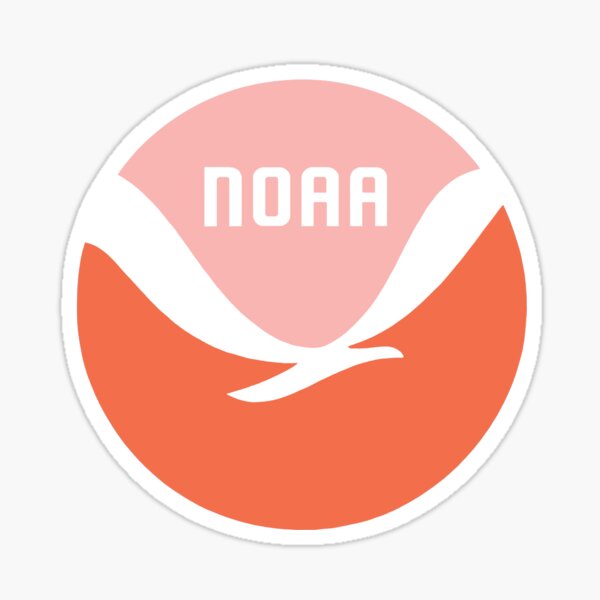NOAA logo (orange and pink) Sticker