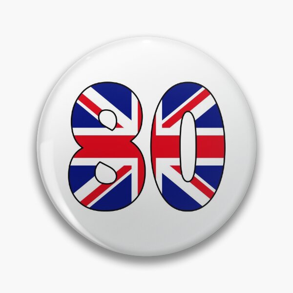 Item preview, Number 80 with UK flag on the background designed and sold by AllShirts21.