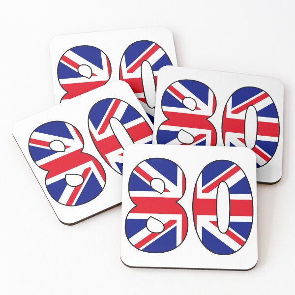 Item preview, Number 80 with UK flag on the background designed and sold by AllShirts21.