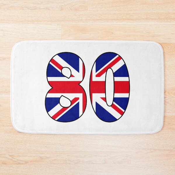 Item preview, Number 80 with UK flag on the background designed and sold by AllShirts21.