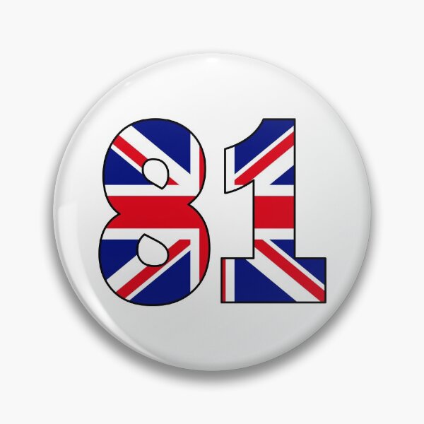 Item preview, Number 81 with UK flag on the background designed and sold by AllShirts21.
