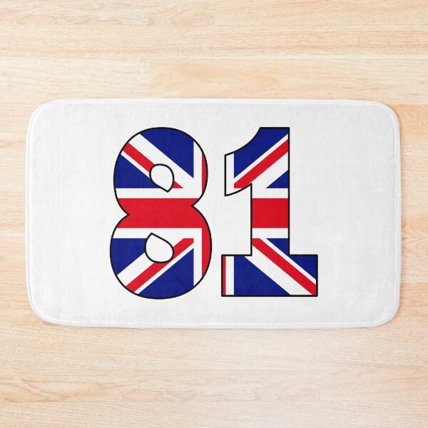 Item preview, Number 81 with UK flag on the background designed and sold by AllShirts21.