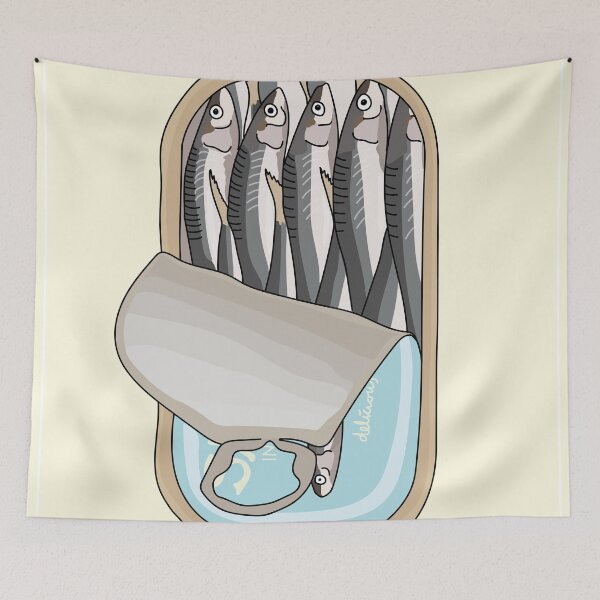 Item preview, Sardines Illustration designed and sold by Mathilde Sahlholdt Christensen.