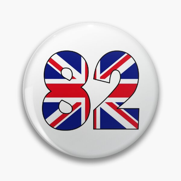 Item preview, Number 82 with UK flag on the background designed and sold by AllShirts21.