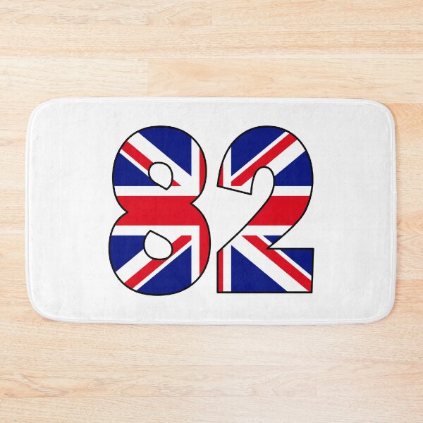 Item preview, Number 82 with UK flag on the background designed and sold by AllShirts21.