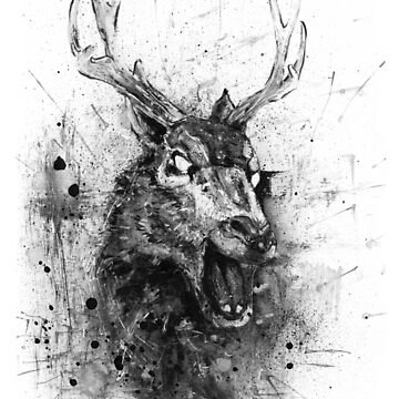 Laughing Deer Head Evil Dead Art Print for Sale by cloudeddreams