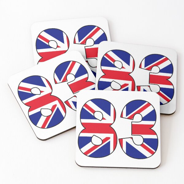 Item preview, Number 83 with UK flag on the background designed and sold by AllShirts21.