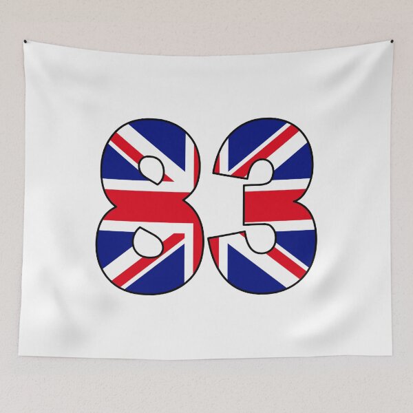 Item preview, Number 83 with UK flag on the background designed and sold by AllShirts21.