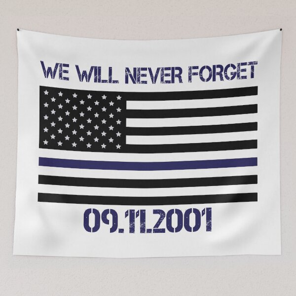 Item preview, Police blue line flag, for memory of September 11.2001 designed and sold by Henri Vellart.