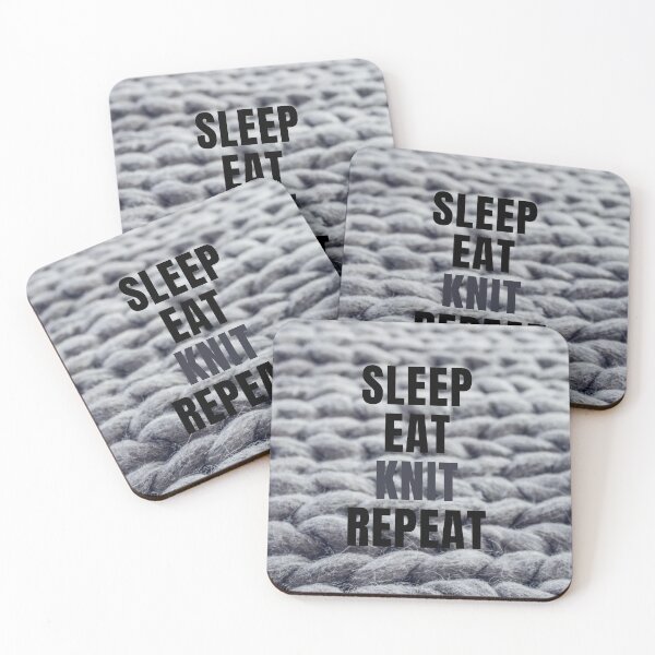 Aperçu de l'œuvre Dormir, manger, tricoter, répéter - tricot créée et vendue par JellyBeenzz.