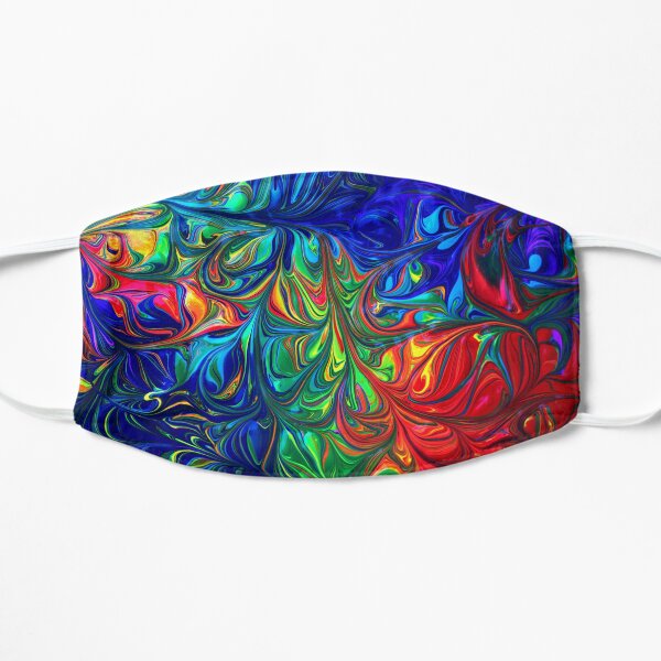 Rainbow Abstract Painting Flat Mask