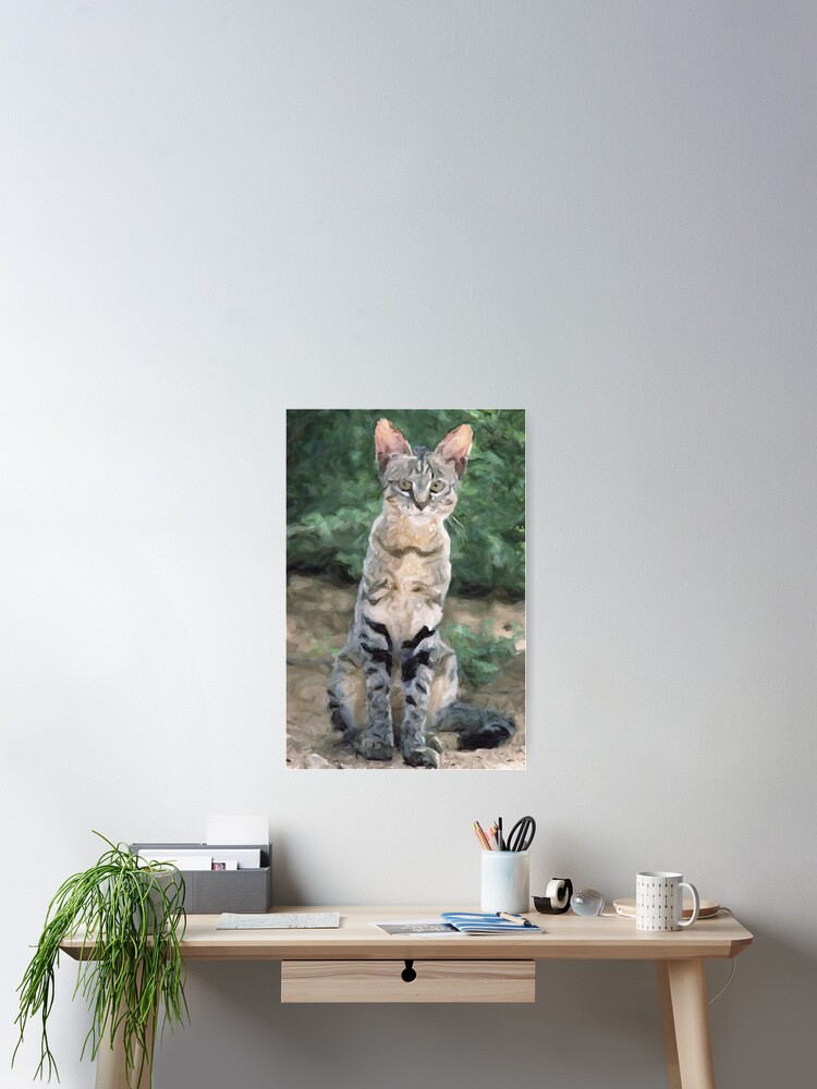 Thumbnail 2 of 3, Poster, African Wild Cat Wildlife Artwork designed and sold by Oldetimemercan.