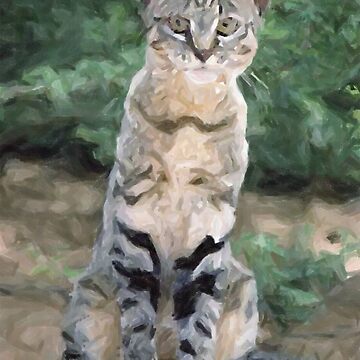 Artwork thumbnail, African Wild Cat Wildlife Artwork by Oldetimemercan