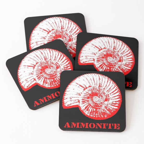 Item preview, Ammonite Prehistoric Red White designed and sold by 7T-Designs.
