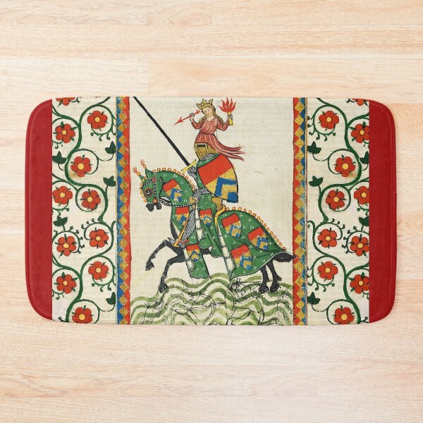 Item preview, MEDIEVAL KNIGHT HORSEBACK AND RED WILD ROSES designed and sold by BulganLumini.