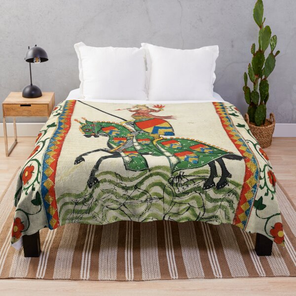 Item preview, MEDIEVAL KNIGHT HORSEBACK AND RED WILD ROSES designed and sold by BulganLumini.