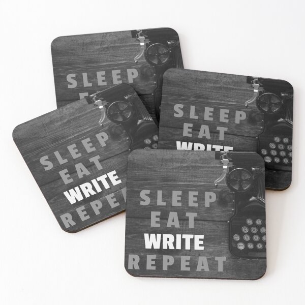 Item preview, Sleep, Eat, Write, Repeat - Old Typewriter on Wooden Desk designed and sold by JellyBeenzz.