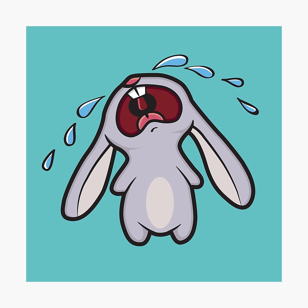 Poster Triste Lapin Qui Pleure Par Lisamarieart Redbubble