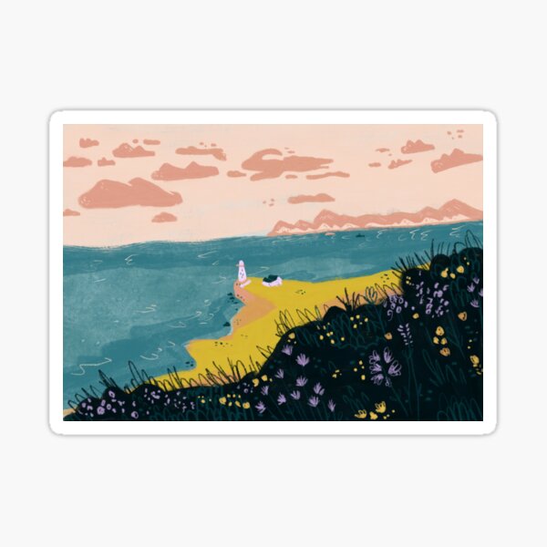Howth Baily Lighthouse - Dublin - Sea View illustration Sticker