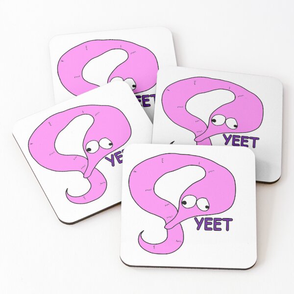 Item preview, YEET funny pink and purple worm on a string meme designed and sold by Unboltingcat.