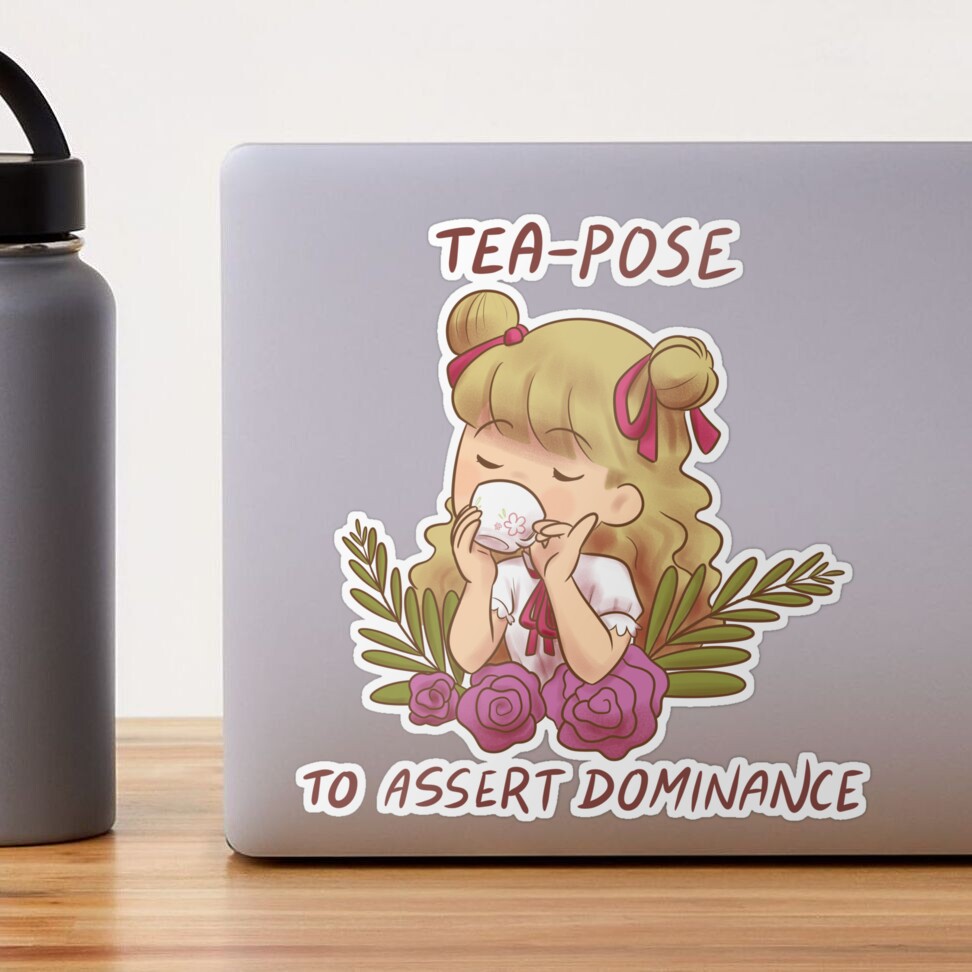 T Pose to Assert Dominance Sticker for Sale by lovelylavenderJ