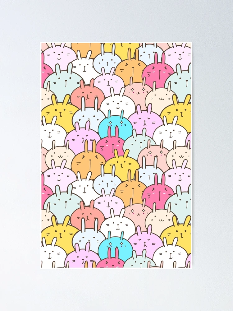 Thumbnail 1 of 3, Poster, Colorful Rabbits designed and sold by edwardecho.