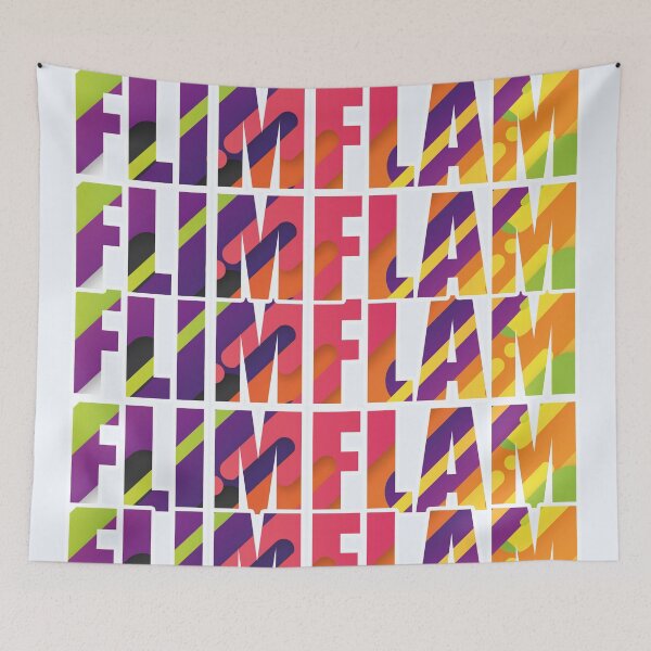 Item preview, Flim Flam- Flimflam- Typography in Abstract Rainbow Colors designed and sold by EvaWolf.