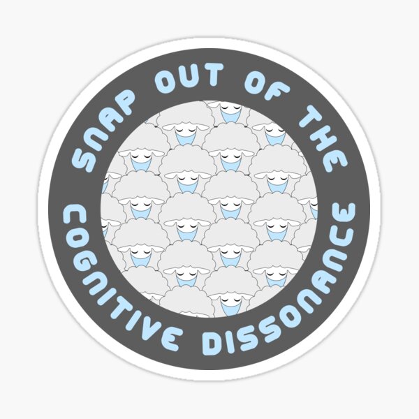 Cognitive Dissonance - Sheeps with Masks Sticker
