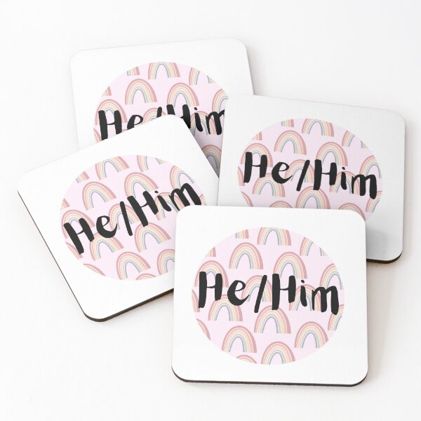 Item preview, He/Him-Pink Rainbow  designed and sold by youcancomehere.