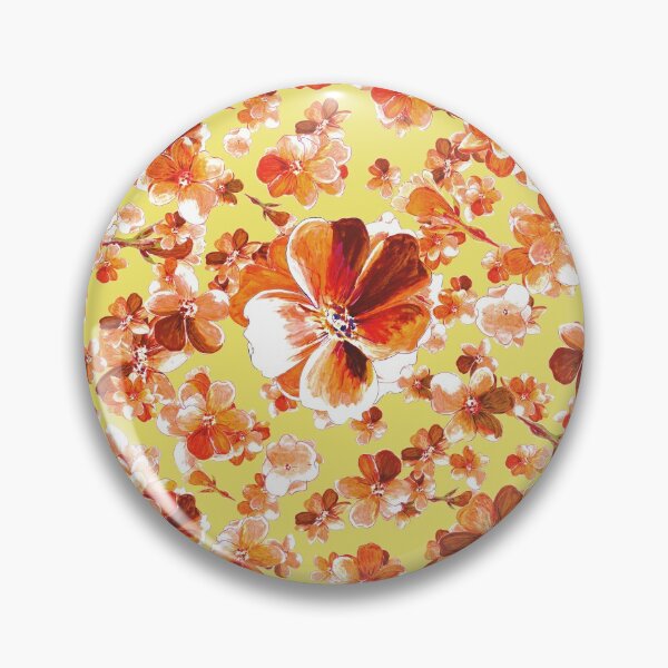 Item preview, Amber flowers on yellow designed and sold by WzoryOzdobne.