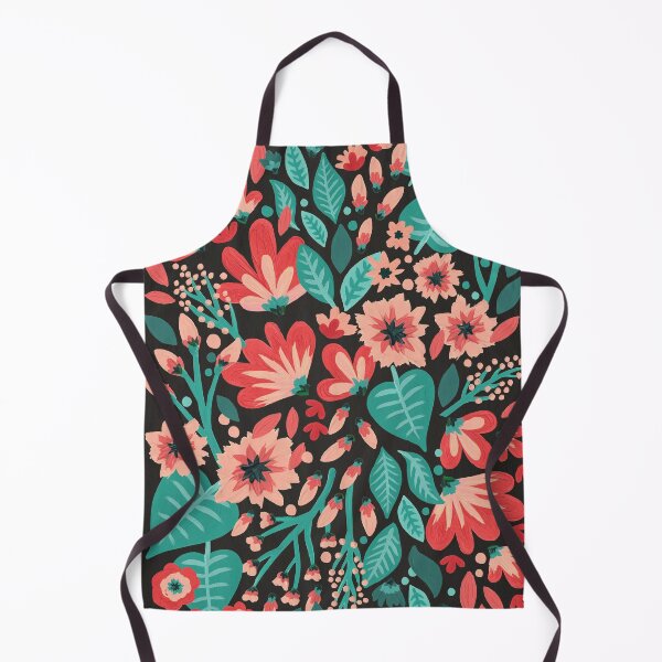 Item preview, Mixed Florals – Pink & Green on Charcoal designed and sold by Cat Coquillette.