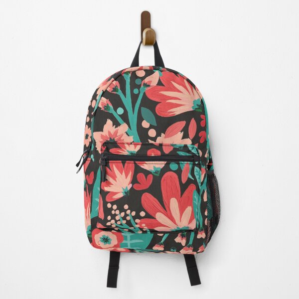 Item preview, Mixed Florals – Pink & Green on Charcoal designed and sold by Cat Coquillette.