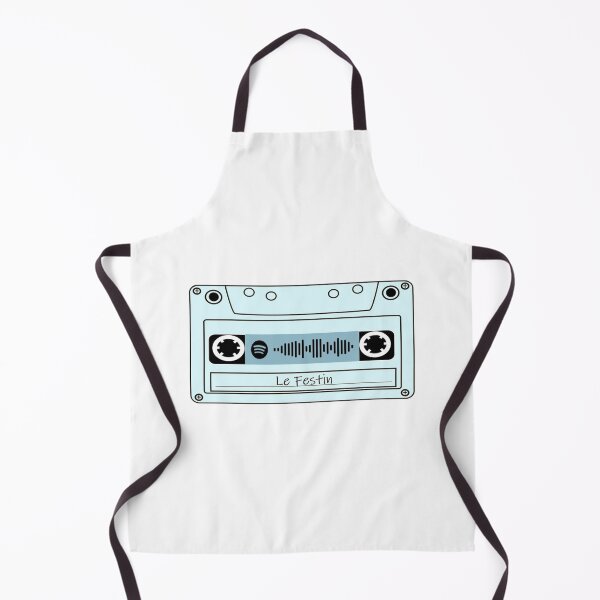 Ratatouille “Le Festin” Song Casette - Spotify QR Code Sticker Pastel Blue (Inspired by Tik Tok) Apron