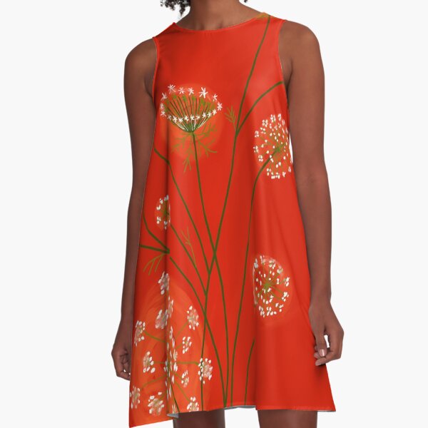 Lace on Scarlet A-Line Dress