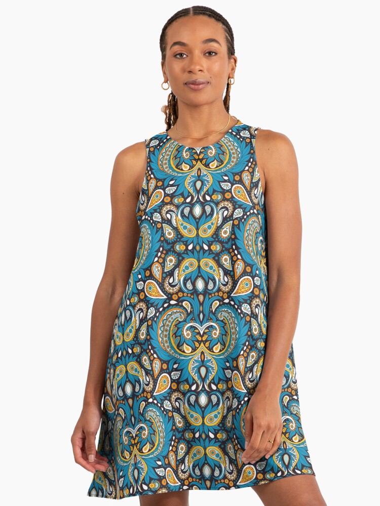 knee length dresses for ladies Regal Paisley Print Midi Dress M main image 0