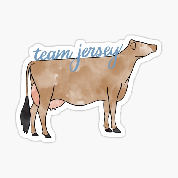 Vista previa del artículo con la obra «Camiseta del equipo - Vaca de jersey de acuarela», diseñado y vendido por Sara Theodozio.
