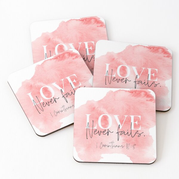 Item preview, Love Never Fails, 1 Corinthians 13:8, Bible Verse, Watercolor Scripture, Christian gift,  designed and sold by Dzhenka-Balimez.