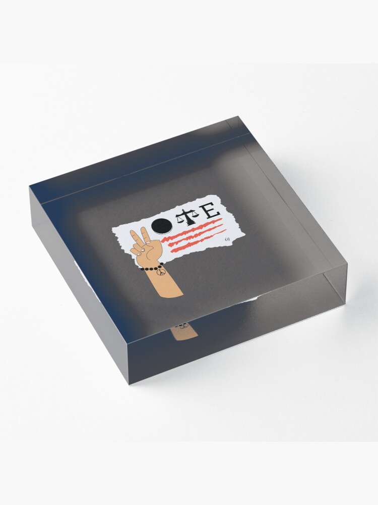 Alternate view of Rock the Vote merch! Acrylic Block