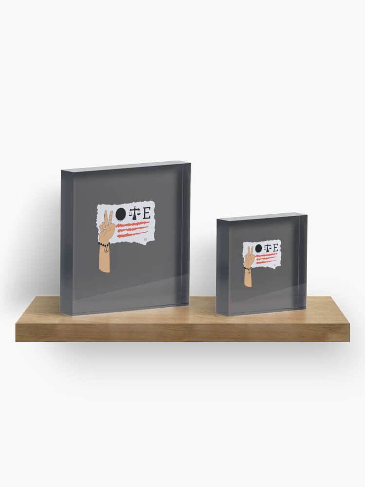 Alternate view of Rock the Vote merch! Acrylic Block