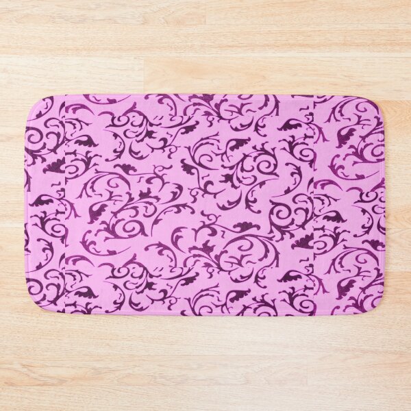 Item preview, ARABIATA 18 bis pink purple motifs Morocco Essaouira flowers leaves design arabesques scrolls decor designed and sold by dragonemma.
