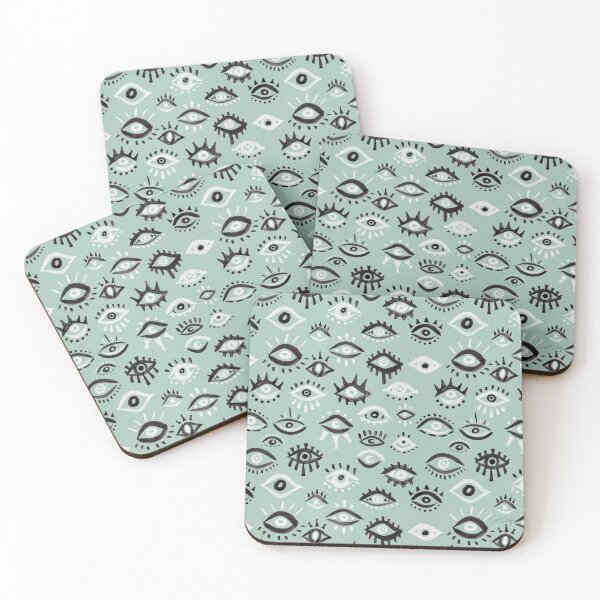Item preview, Mystic Eyes – Mint & Black designed and sold by Cat Coquillette.