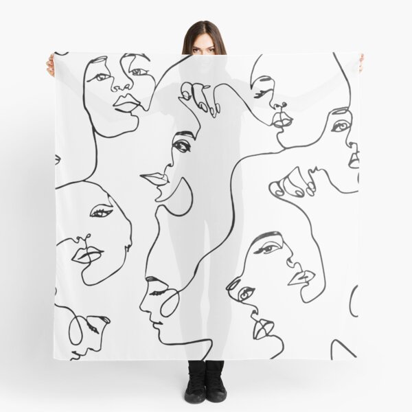 One Line Art Scarf