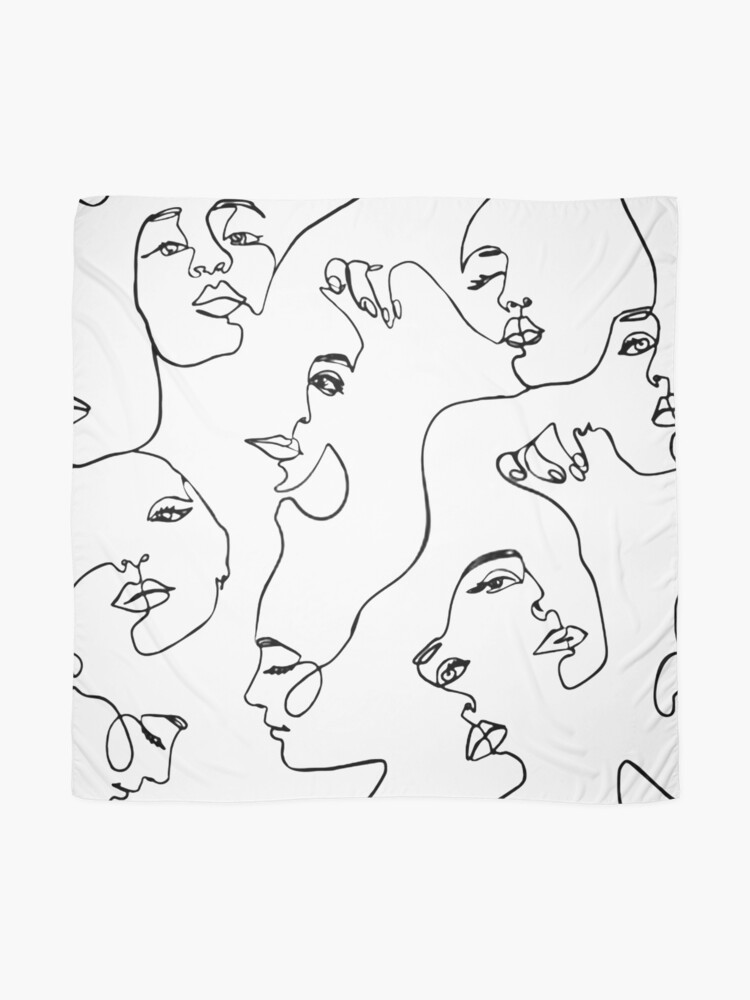 Alternate view of One Line Art Scarf