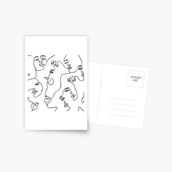 One Line Art Postcard