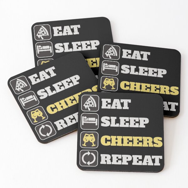 Item preview, Eat Sleep Cheers Repeat designed and sold by Zerasu.