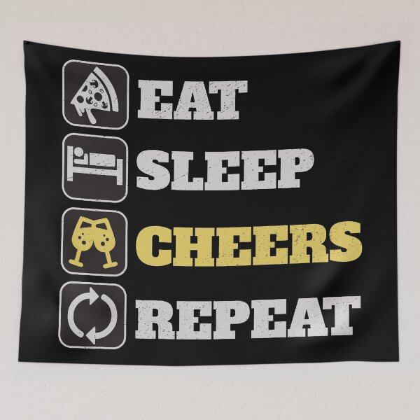 Item preview, Eat Sleep Cheers Repeat designed and sold by Zerasu.